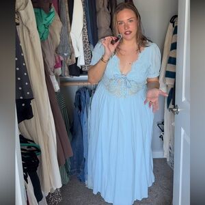 Free People Sky Blue Lace Maxi Dress